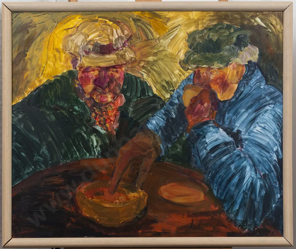 Jane Evans (1946 - 2012) - Cafe Portrait No1 Image 1++