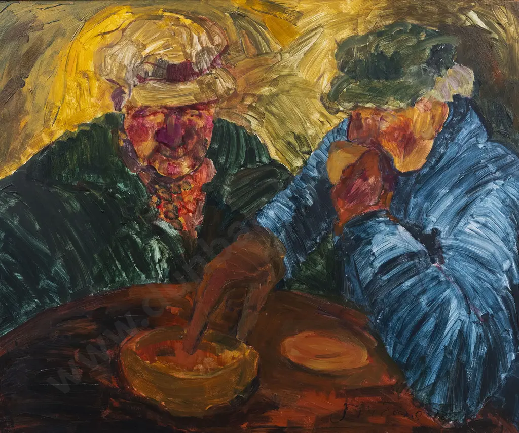 Jane Evans (1946 - 2012) - Cafe Portrait No1 Image 1++