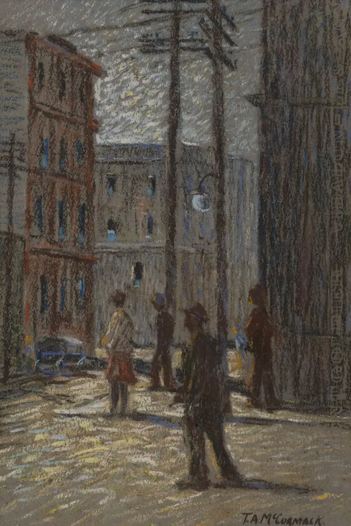 T A McCormack (1883 - 1973) - A Street Scene in Wellington Image 1++