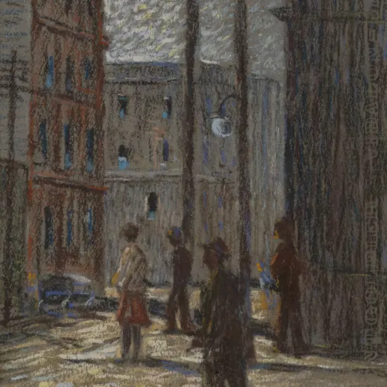 T A McCormack (1883 - 1973) - A Street Scene in Wellington