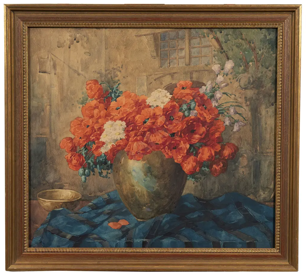 Margaret Olrog Stoddart (1865-1934) - Untitled Still Life (Poppies) Image 1++