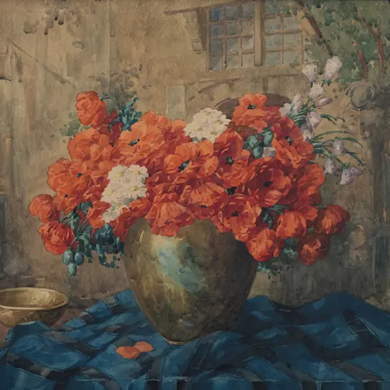 Margaret Olrog Stoddart (1865-1934) - Untitled Still Life (Poppies)