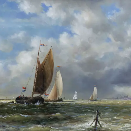 Jozef Kivits (b 1945) - Outing on the Zuiderzee