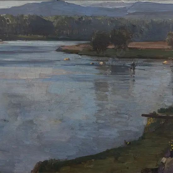 Lamorna Birch (1869 - 1955) -  Trout Fishing on the Dart
