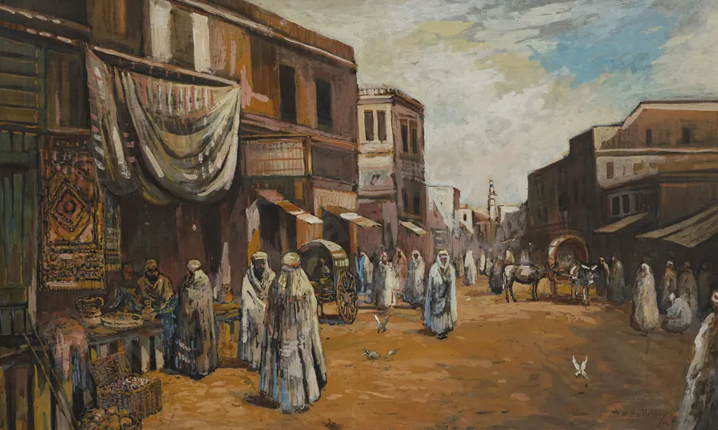 Blythe Fletcher (1890-1949) - Moroccan Market Scene Image 1++