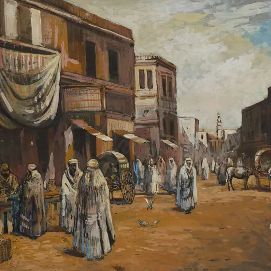 Blythe Fletcher (1890-1949) - Moroccan Market Scene