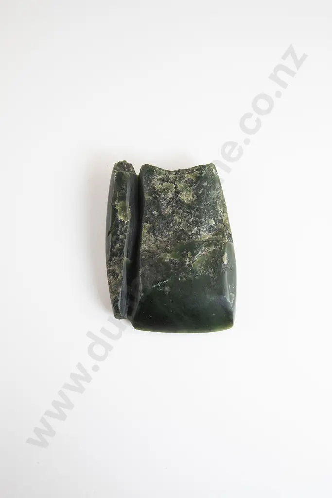 Partially Formed Toki Pounamu And Whao (Chisel) Bisected By A Lapidary Scarf Image 1++