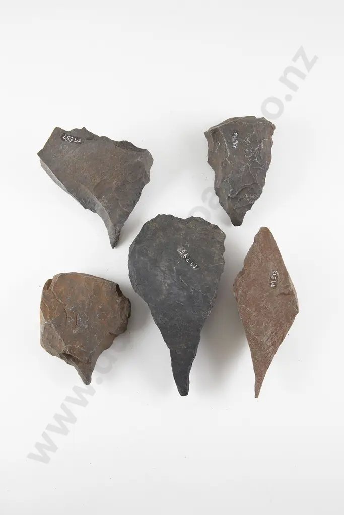 Five Awls From The Pitcairn Islands (Basalt) Image 1++