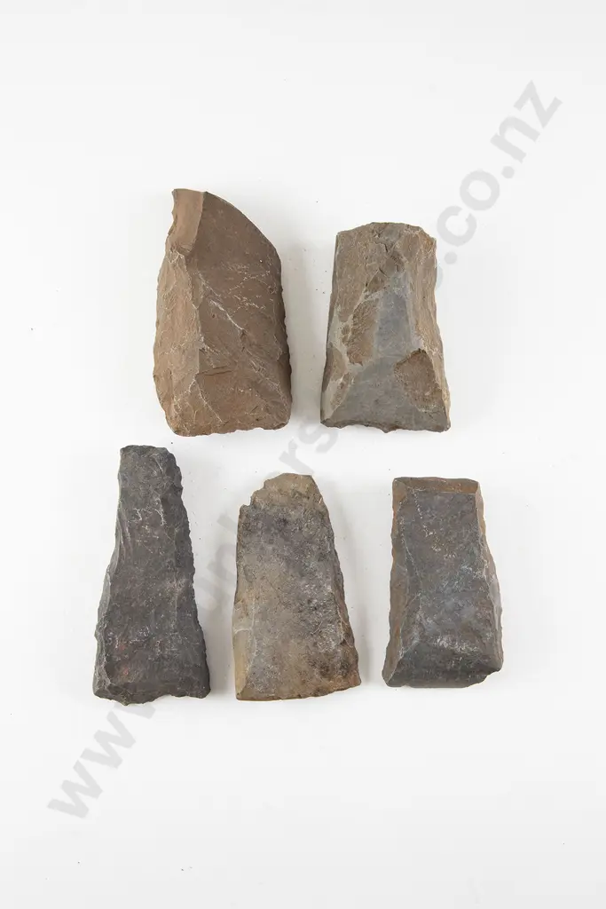 Five Adze Roughouts From The Pitcairn Islands (Basalt) Image 1++