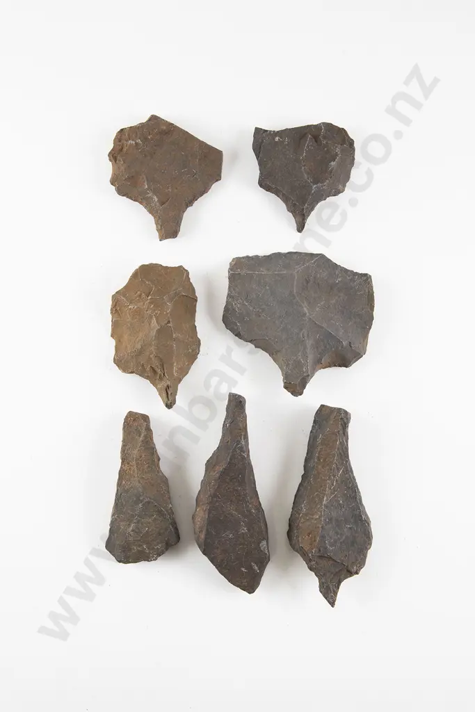 Seven Awls From The Pitcairn Islands (Basalt) Image 1++