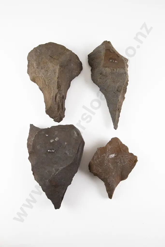 Four Large Awls From The Pitcairn Islands (Basalt) Image 1++