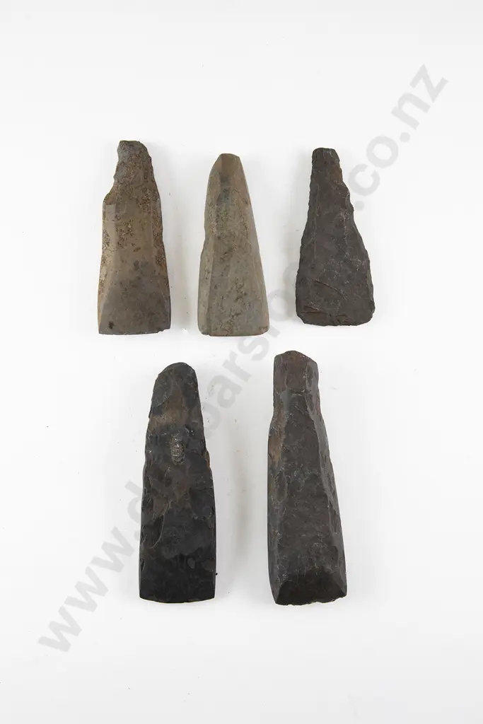 Five Small Adzes From The Pitcairn Islands (Basalt) Image 1++