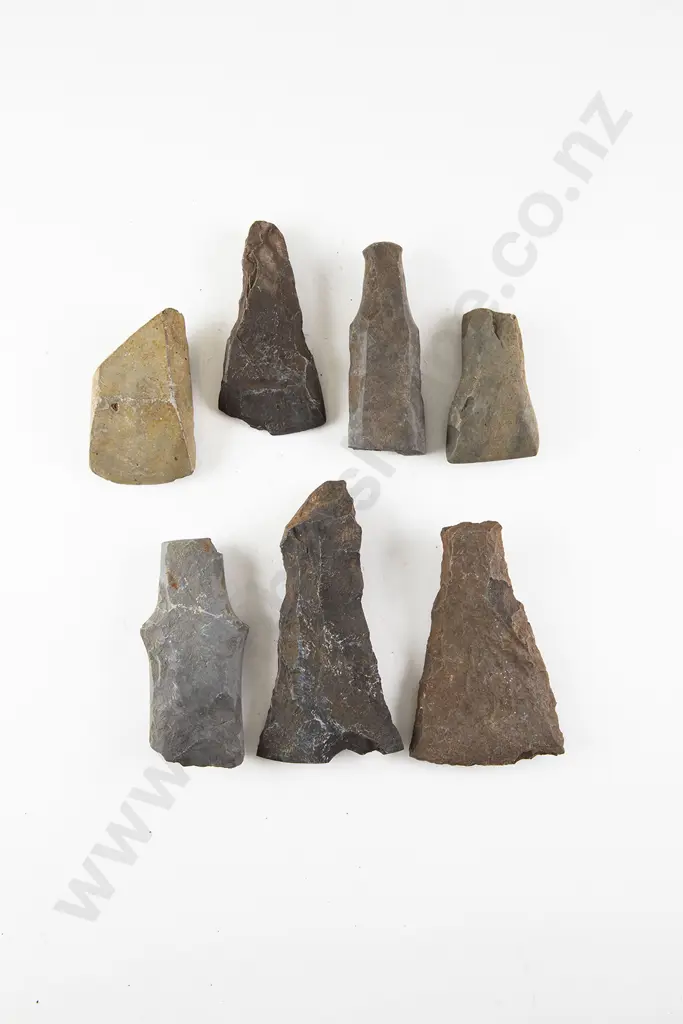 Seven Small Adze Roughout Fragments From The Pitcairn Islands (Basalt) Image 1++