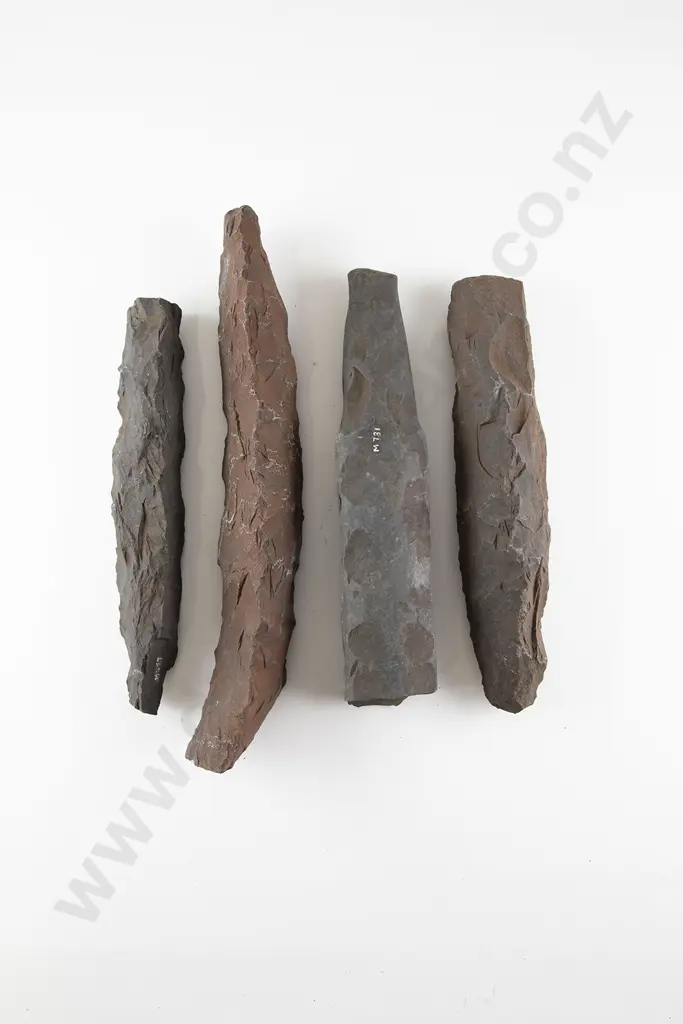 Four Adze Roughouts From The Pitcairn Islands (Basalt) Image 1++