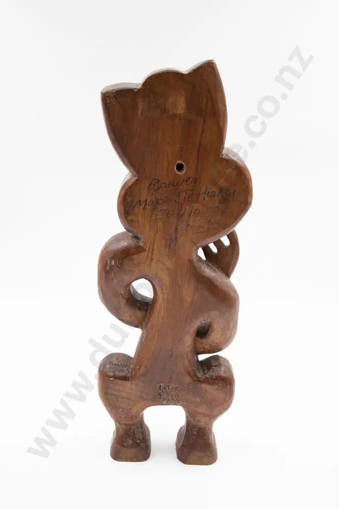 Carved Pou Whakairo Figure Image 1++