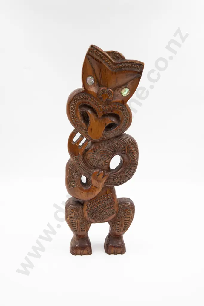 Carved Pou Whakairo Figure Image 1++