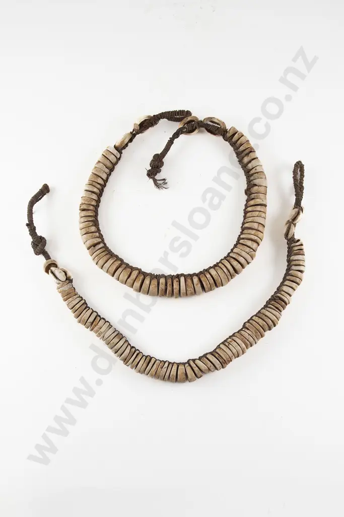 Two Cowrie Shell Currency Necklaces From The Madang Province Image 1++