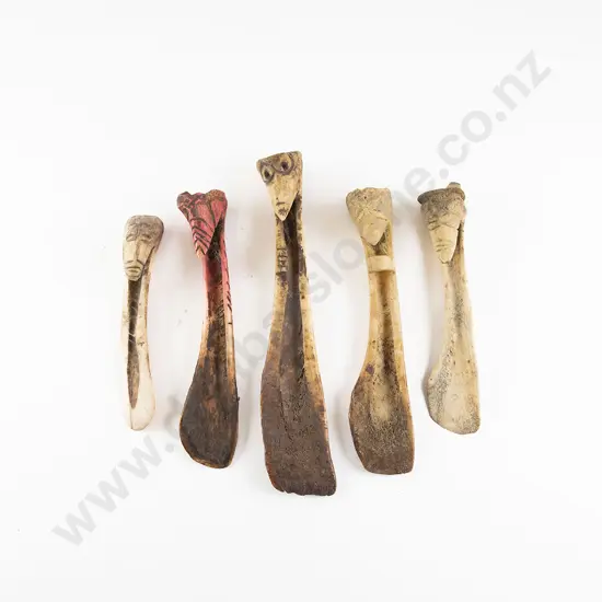 Five Cassowary Bone Spatulas