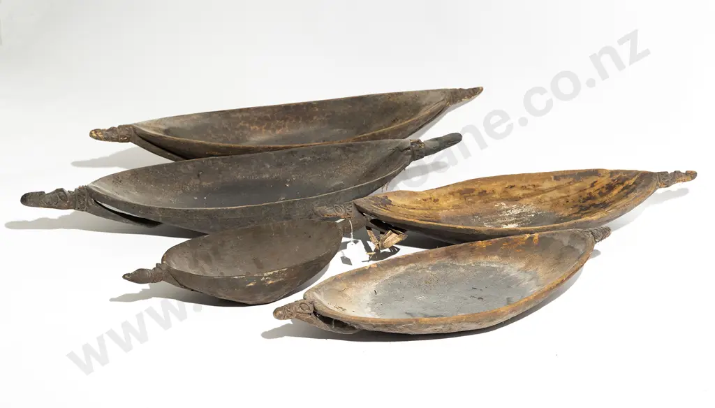 Five Elliptical Ramu River Food Bowls Image 1++