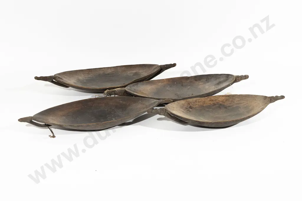 Four Elliptical Ramu River Food Bowls Image 1++