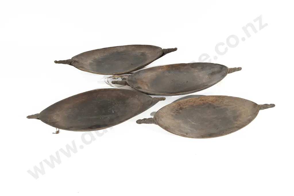 Four Elliptical Ramu River Food Bowls Image 1++