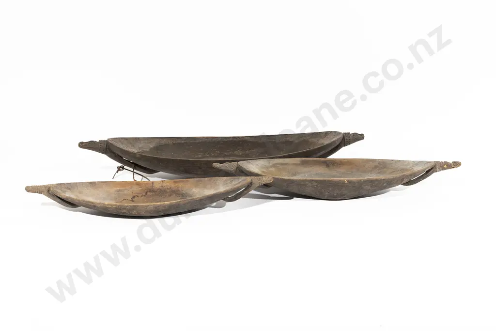 Three Elliptical Ramu River Food Bowls Image 1++