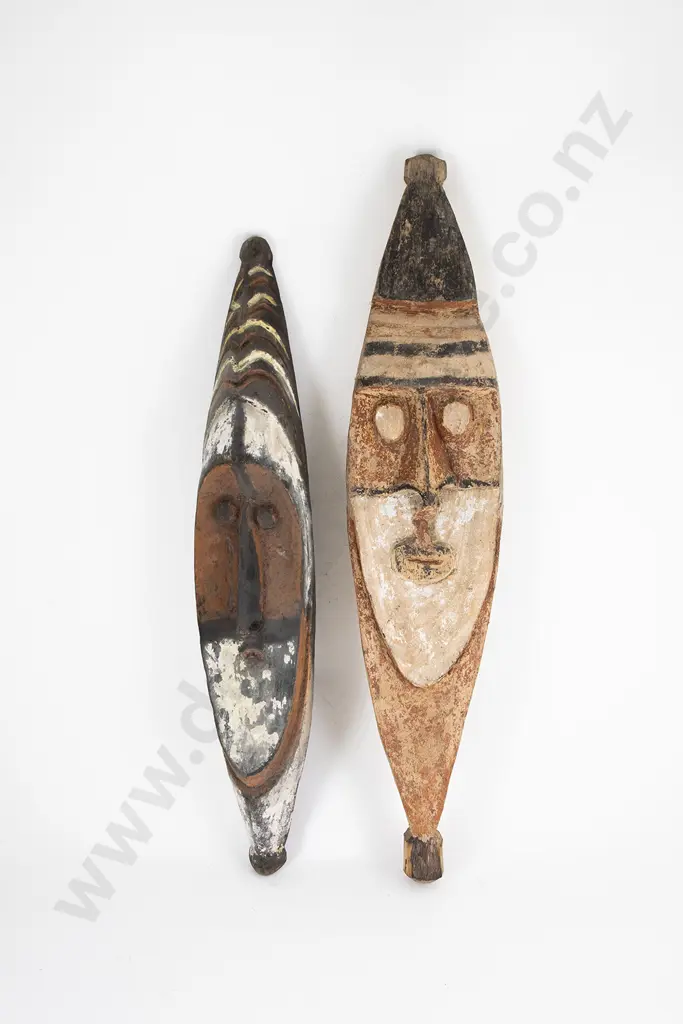 Two Ramu River Masks From Papua New Guinea Image 1++