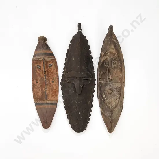 Three Papua New Guinea Ramu River Masks