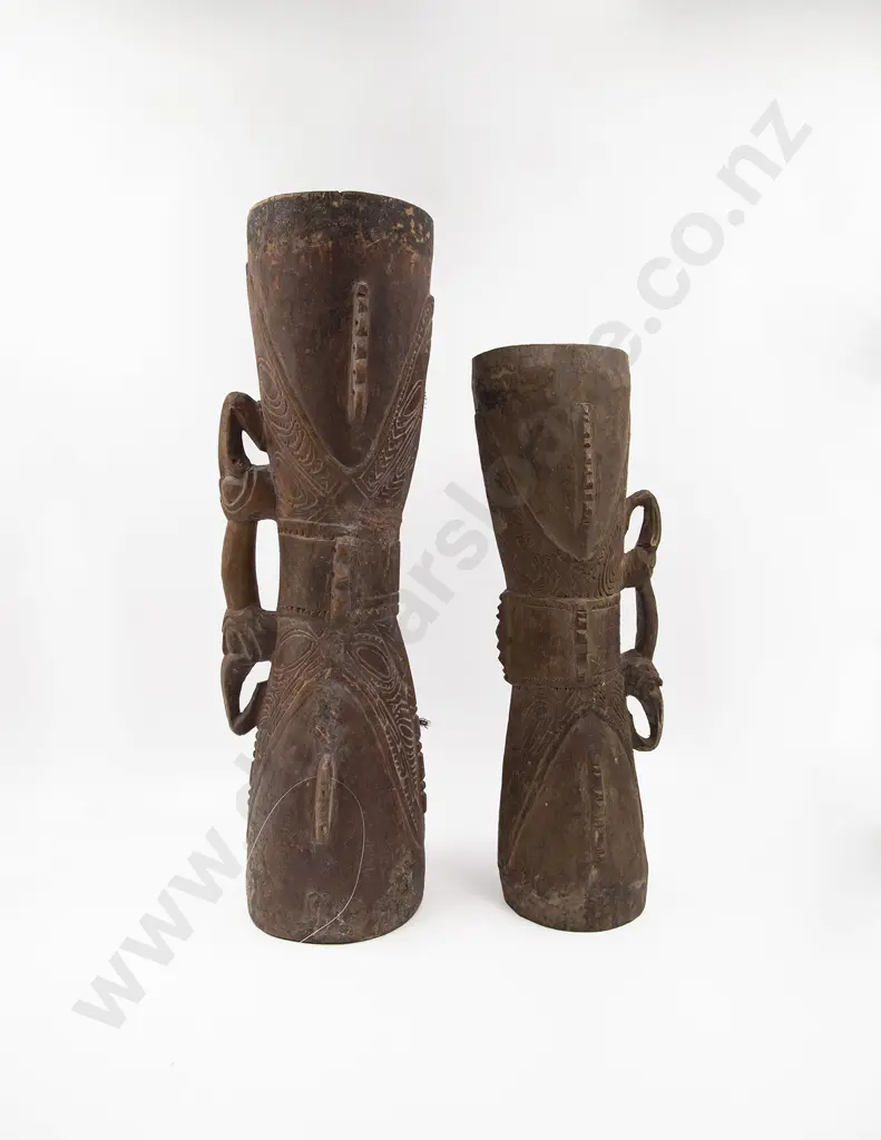 Two Papua New Guinea Ramu River Kandu Drums Image 1++