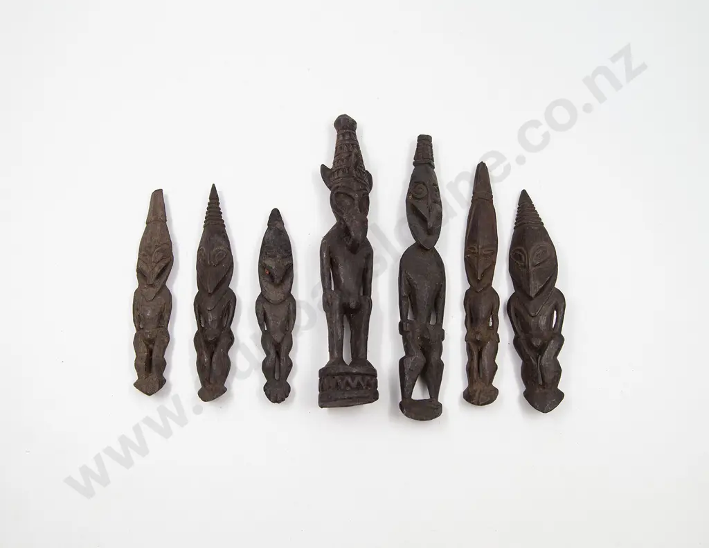 Seven Papua New Guinea Ramu River Standing Figures Image 1++