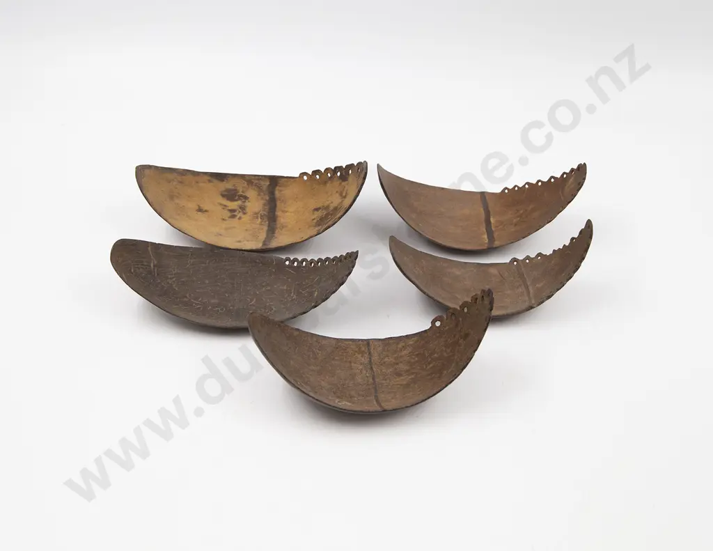 Five Papua New Guinea Coconut Shell Spoons Image 1++