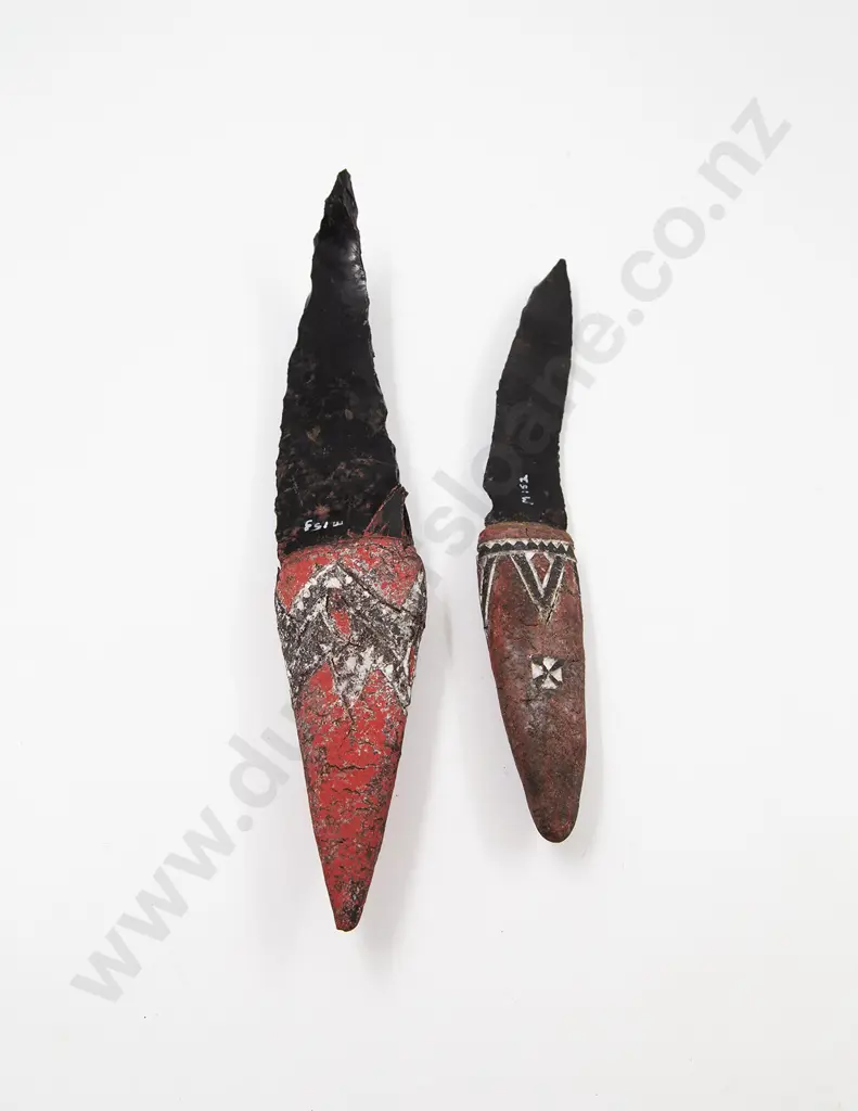Two Papua New Guinea Obsidian Blade Daggers Image 1++