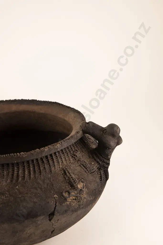 Two Papa New Guinea Raku Fired Cooking Pots Image 1++