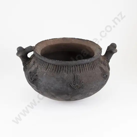 Two Papa New Guinea Raku Fired Cooking Pots