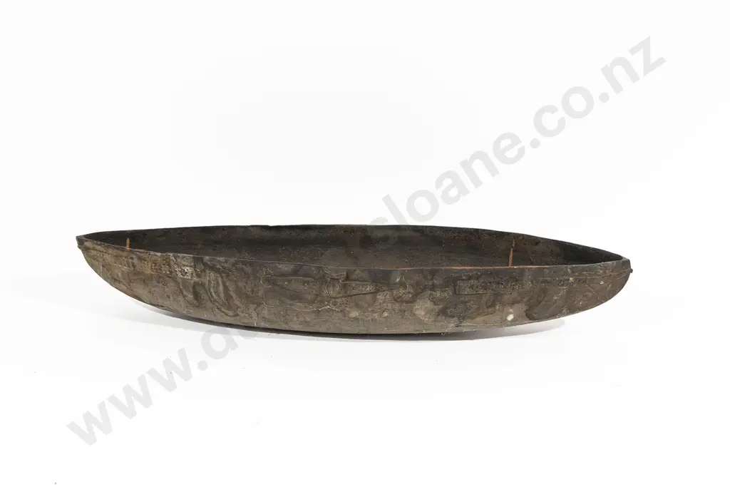 A Large Elliptical Blackened Wood Feast Bowl Image 1++