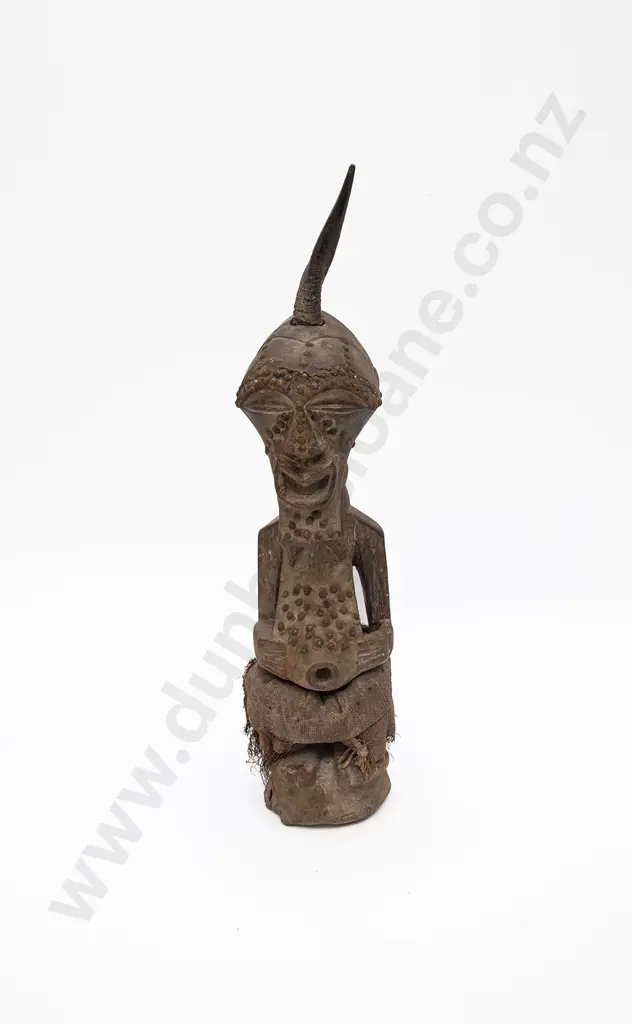 A Songye Tribe Figure With Metal Studs And Summit Horn Image 1++