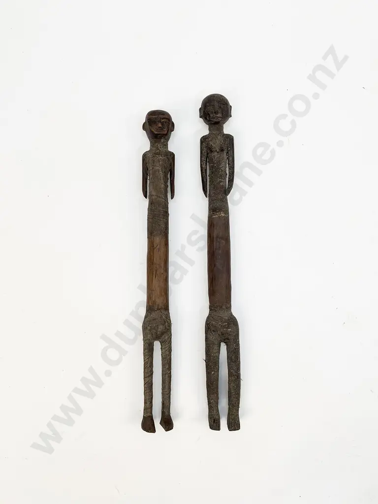 A Pair Of Carved Wood African Figures Image 1++