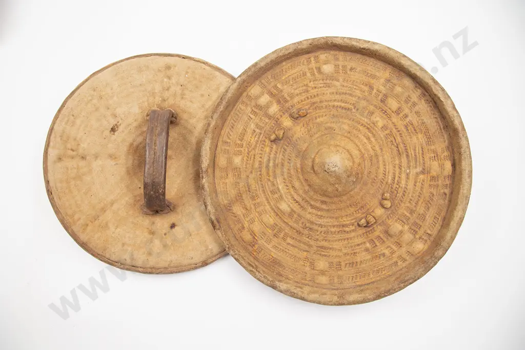 Two Embossed Hide Parrying Shields Image 1++