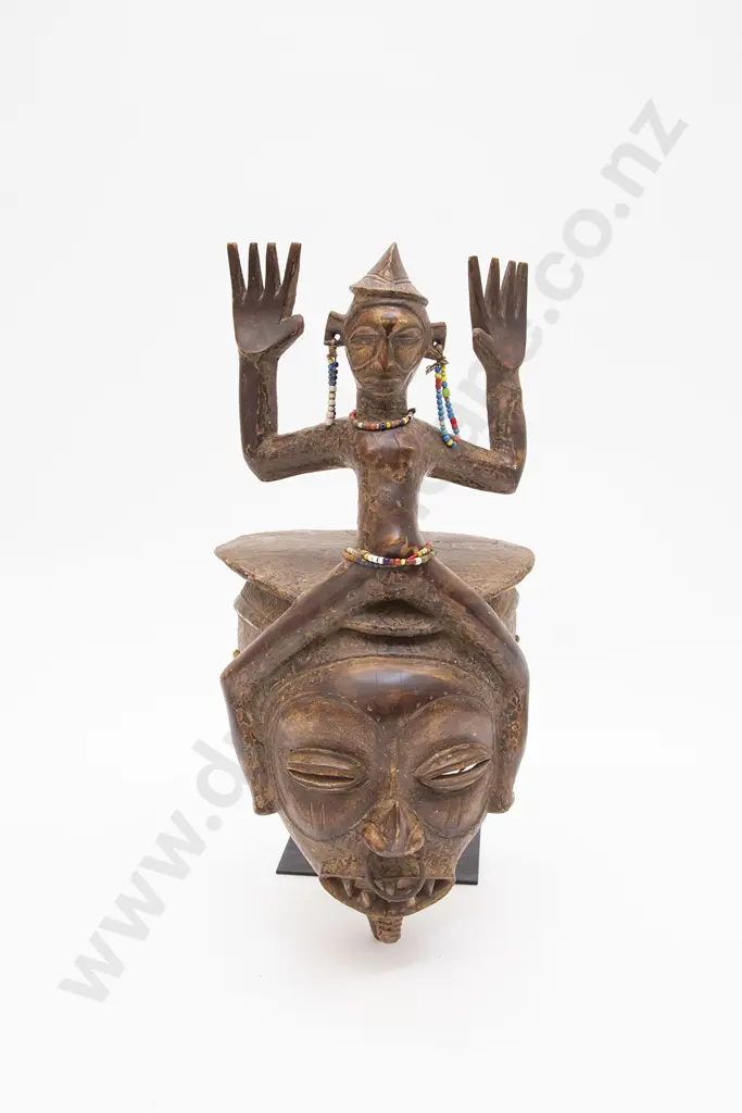 Large Helmet Mask With Surmounting Figure Image 1++