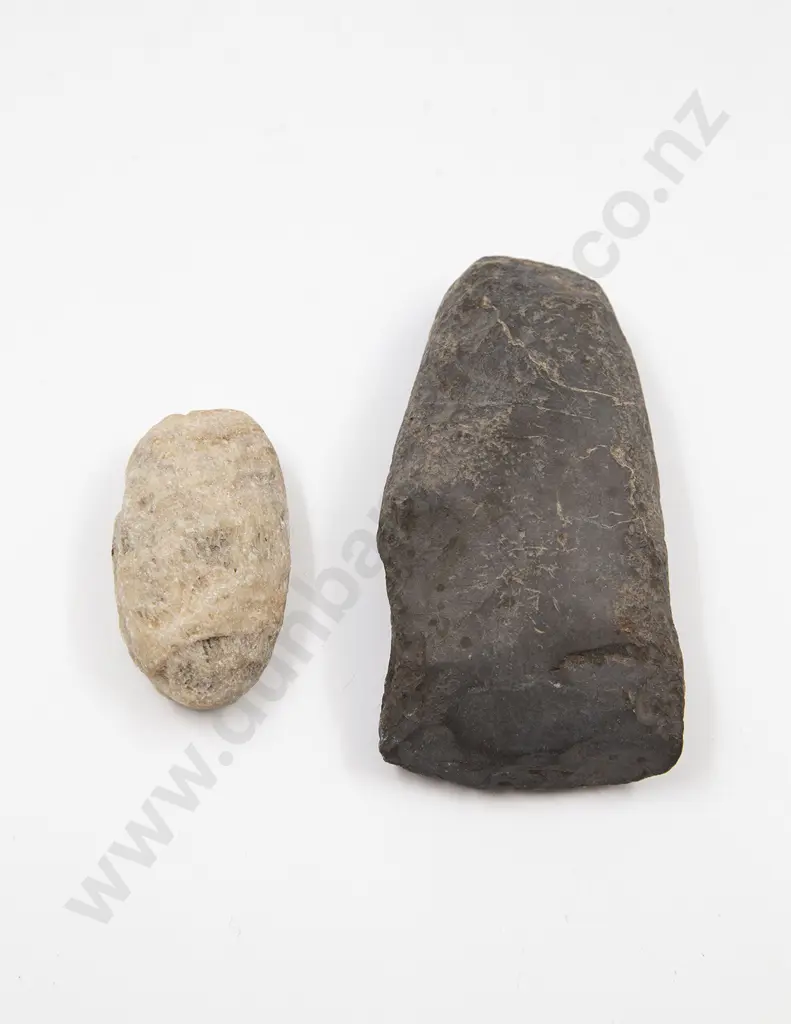 Pre-European Toki And A Mahe (Stone Sinker) Image 1++