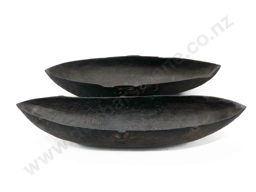 Two Sepik River Elliptical Feast Bowls Image 1++