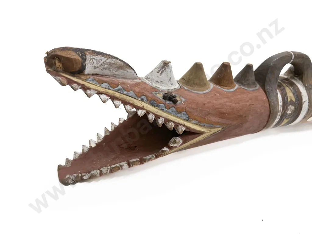 A Papua New Guinea Sepik River Crocodile Totem Drum Image 1++
