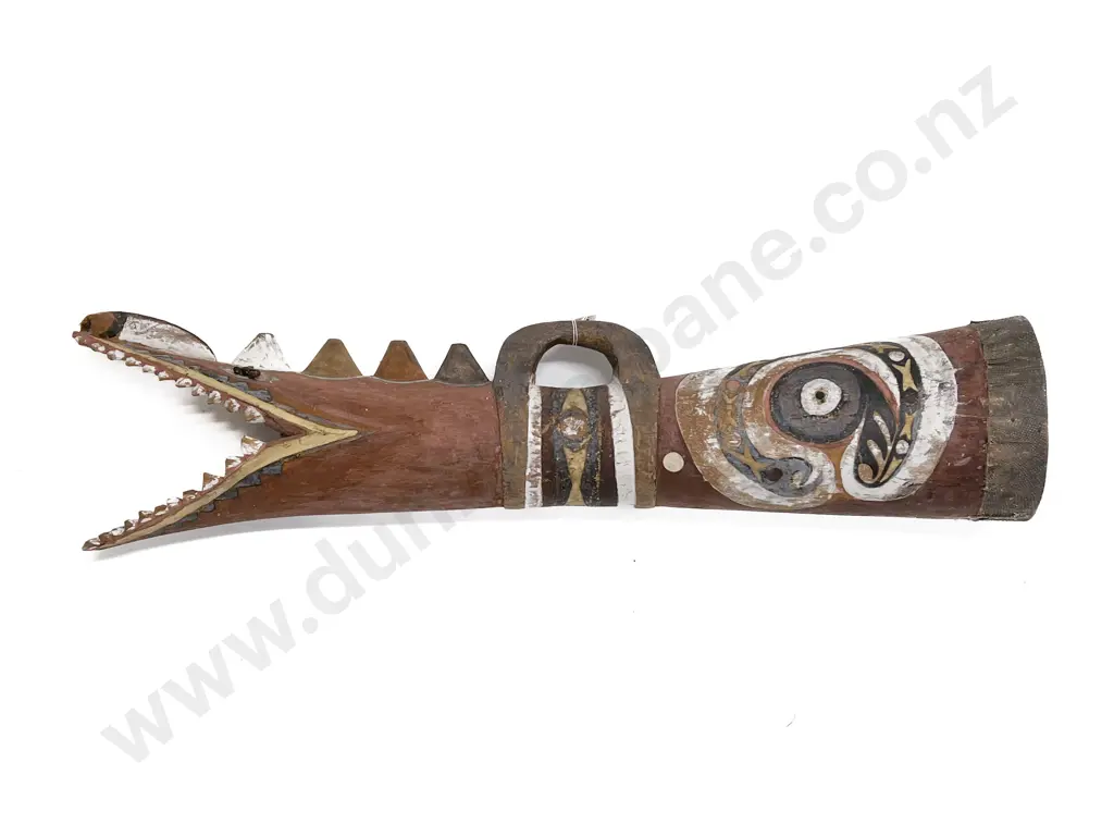 A Papua New Guinea Sepik River Crocodile Totem Drum Image 1++
