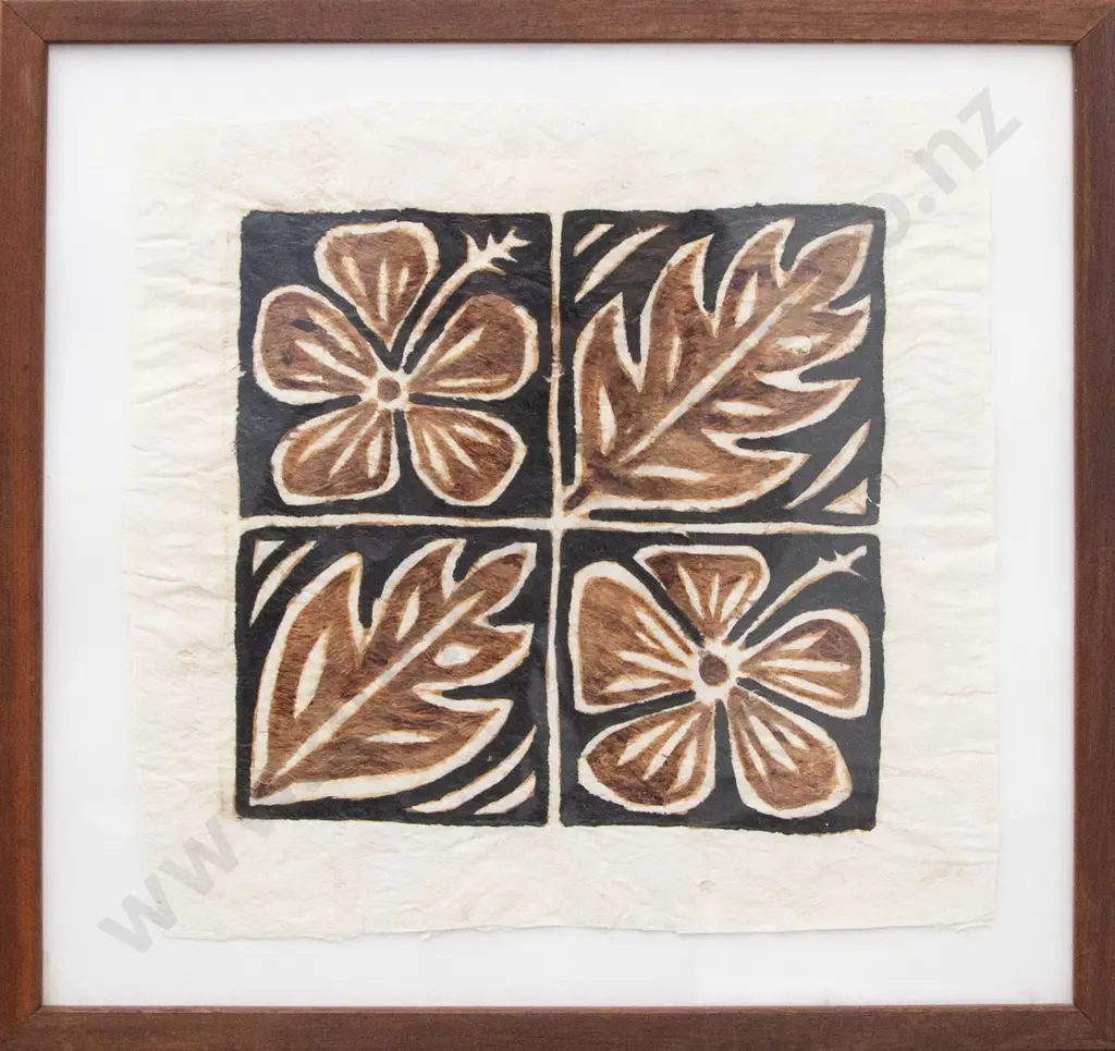 Small Samoan Tapa Framed And Glazed Image 1++