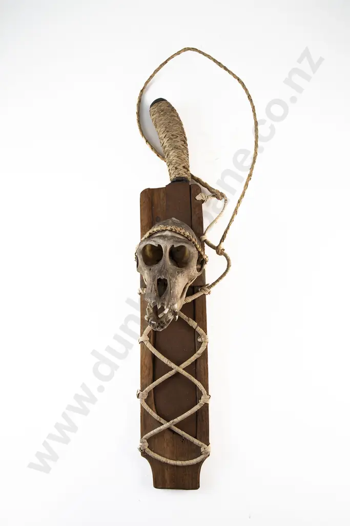 A Dayak Machete With A Monkey Skull Sheath Image 1++