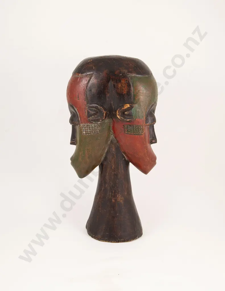Double Sided African Head Sculpture Image 1++