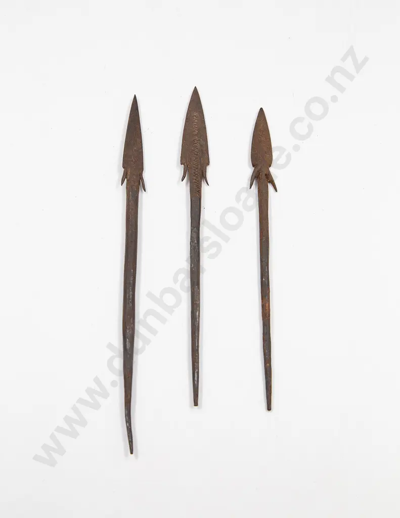 Three African Iron Age Rat Tail Spear Points Image 1++