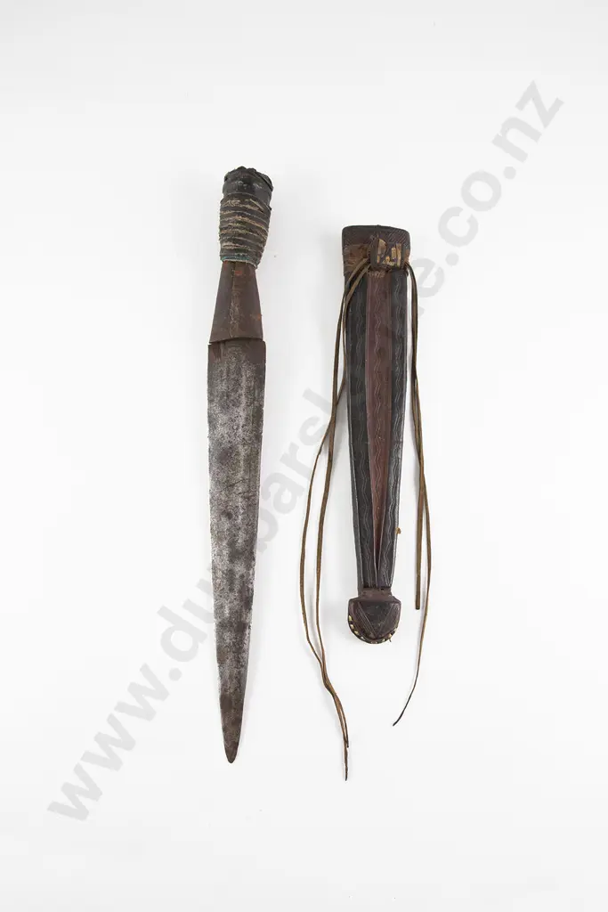 Two African Sheathed Knives And A Hand Axe Image 1++