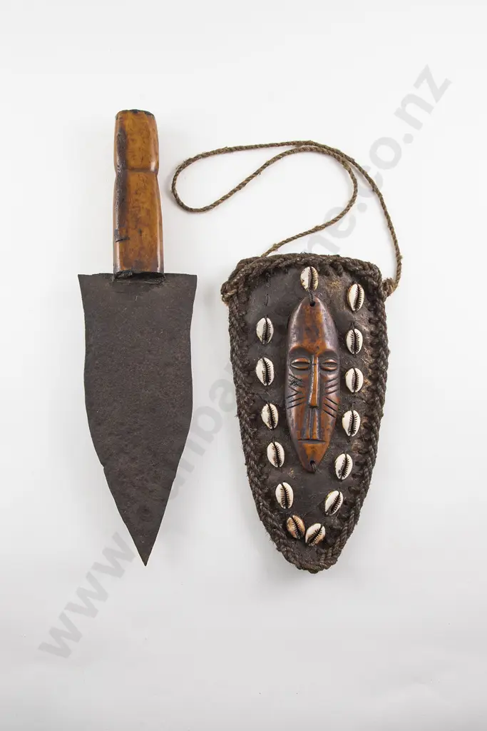 Two African Sheathed Knives And A Hand Axe Image 1++