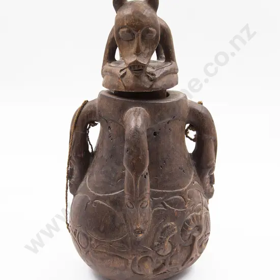 Sepik River Carved Wood Water Vessel